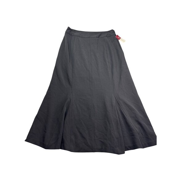 Vintage Y2K J.M. Collection Essentials Black Pleated Trumpet Skirt Size 8 New - Picture 1 of 5